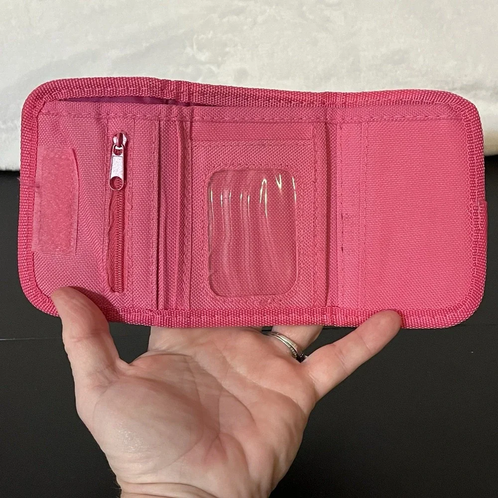 Disney Princess Trifold Wallet Pink Thick Material Zipper Pocket Cinderella